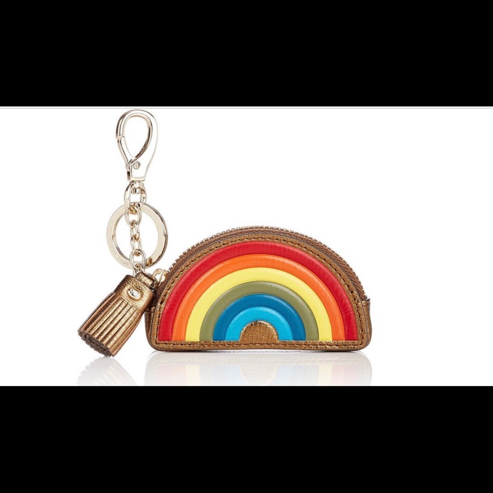 Anya Hindmarch Rainbow Coin Purse / Key Ring, New!